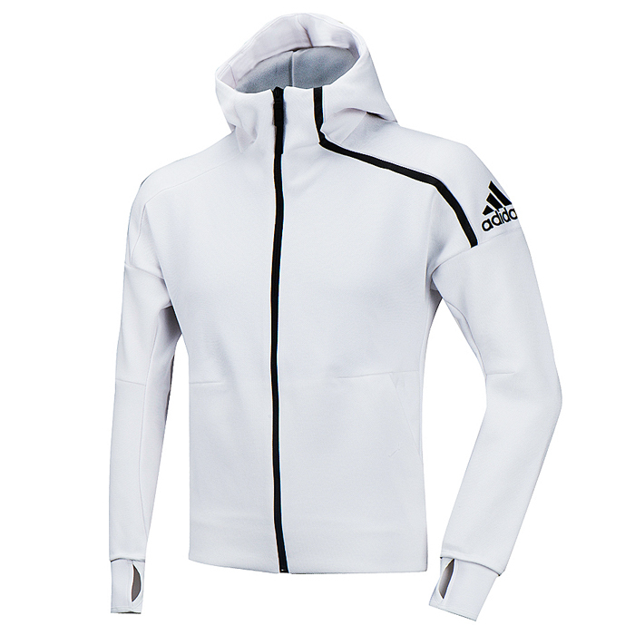 white adidas zip up jacket